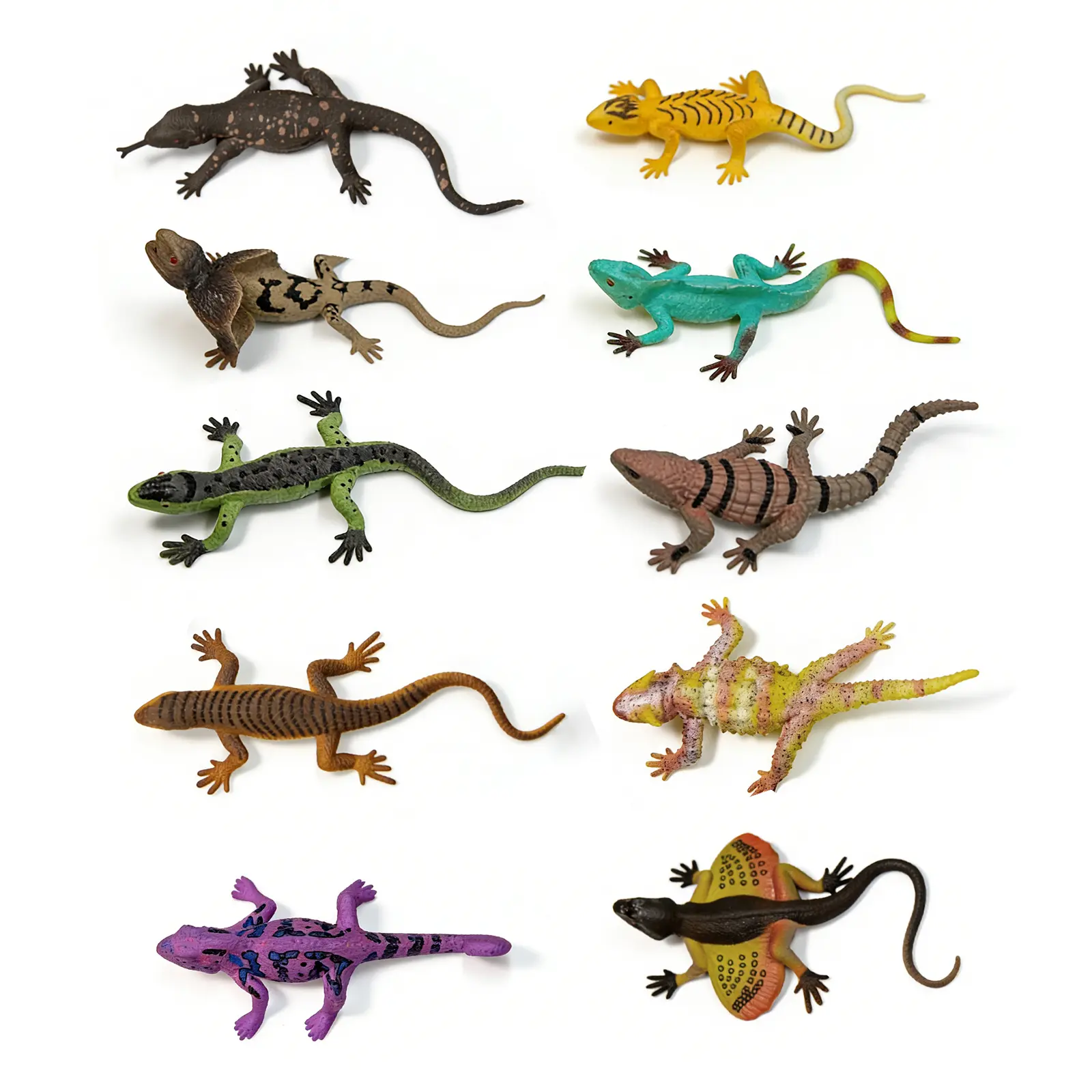 Simulation Retro Lizard 10-piece Ornament Model Toy, suitable for home ...