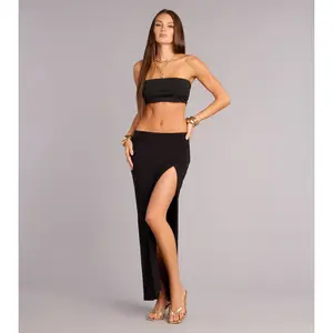 Going Somewhere Wrap Slit Maxi Skirt