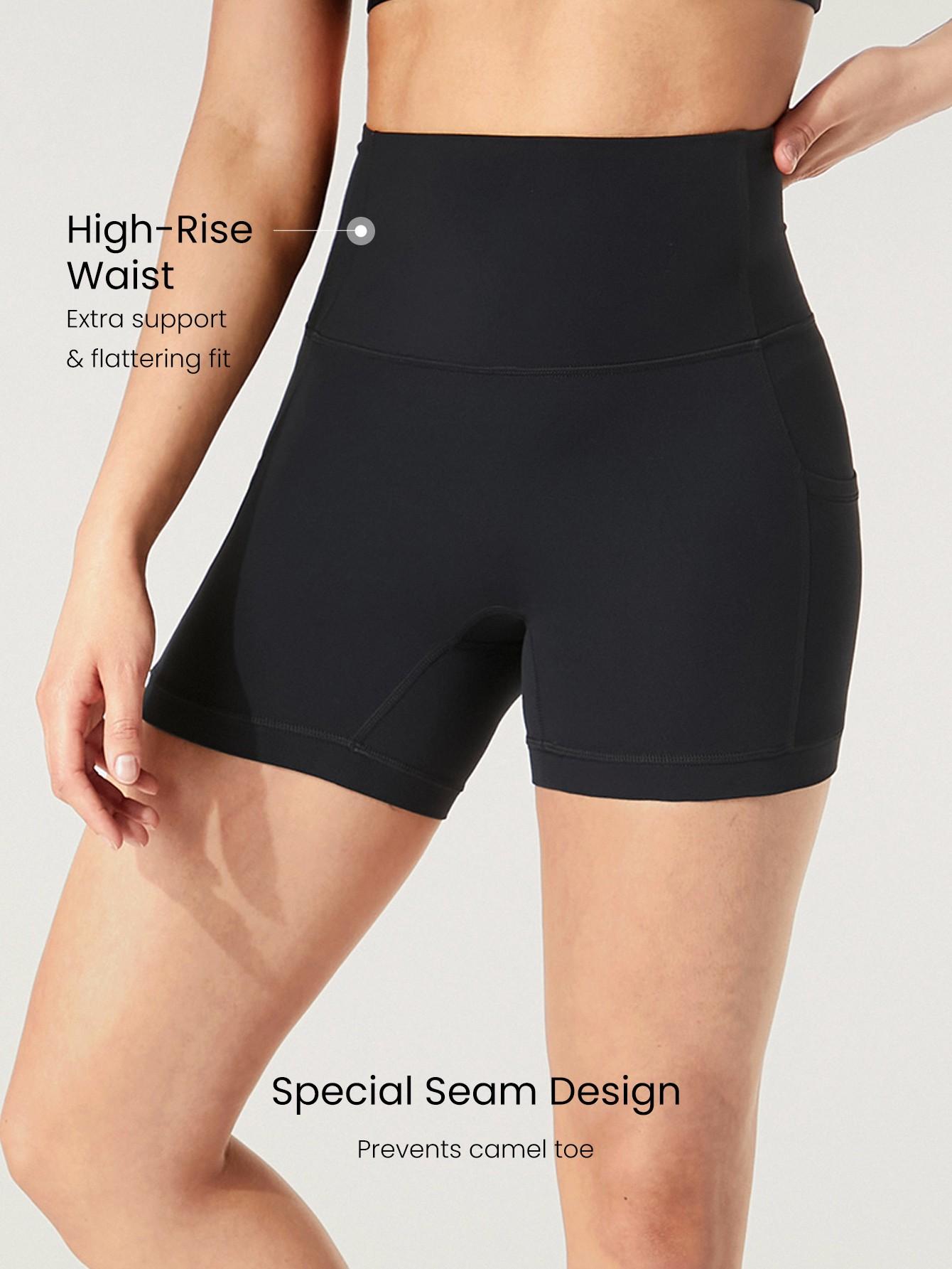 GLOWMODE 4.3" FeatherFit Anti-Slip Pocket Bike Shorts Non Front Seam Low Impact Cycling Running Gym Workout Summer TikTokShopBlackFriday