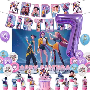 Witcher Girls Birthday Party Decorations: Cartoon Anime Balloon Banner Cake Topper Party Set, Children's Birthday Party Decorations, Holiday Party