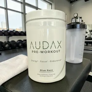 AUDAX Pre-Workout Blue Razz | 200mg Caffeine | Energy Focus Endurance | 20 Servings | Fitness & Healthcare Supplement