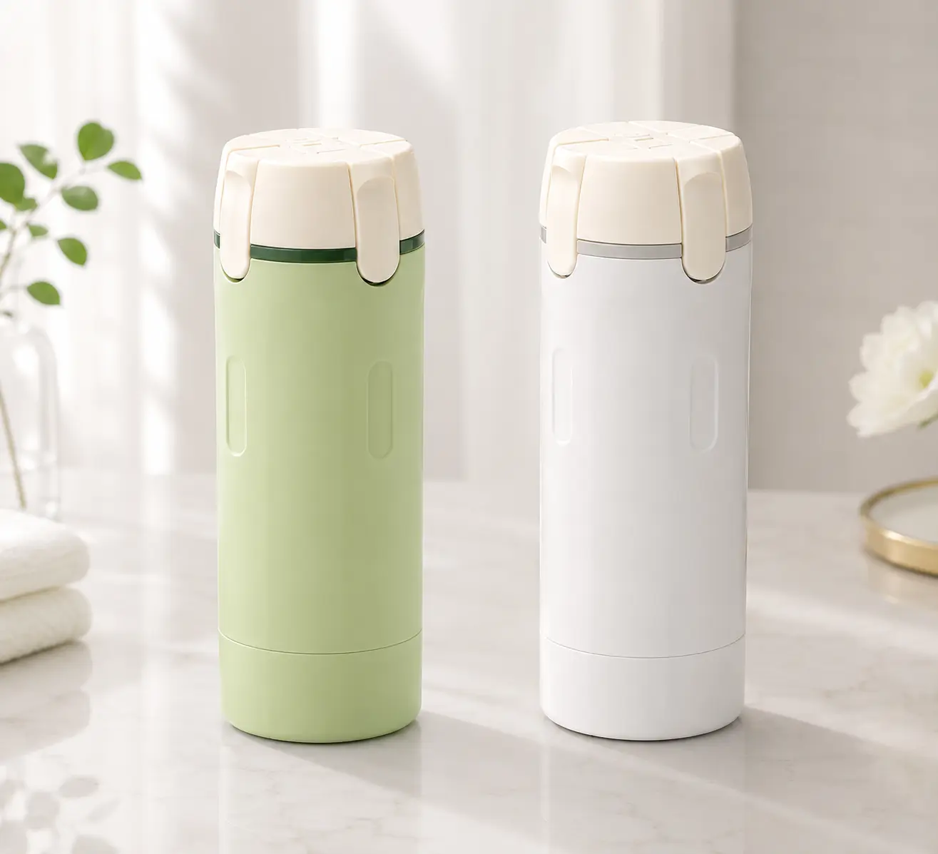 4-in-1 Leak-Proof Travel Dispenser Bottle, Portable Plastic Cosmetic & Shampoo Storage, Compact for Easy Carrying