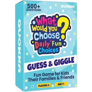 QUOKKA Conversation Card Game "What Would You Choose?" - Day-to-Day Events, 500+ Hilarious Icebreaker Questions, Family Fun, Party Game Cards for Kids & Family Nights, Conversation Cards
