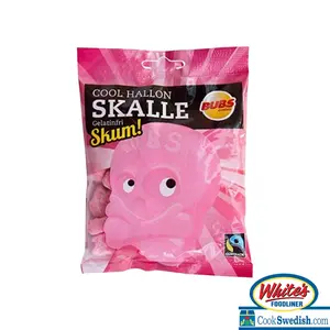 Bubs Cool Hallon Skalle (Raspberry Gummy Skulls), 190g