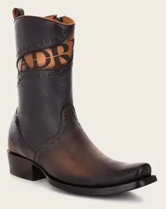 Mens Cuadra Engraved Brown Western Leather Boot