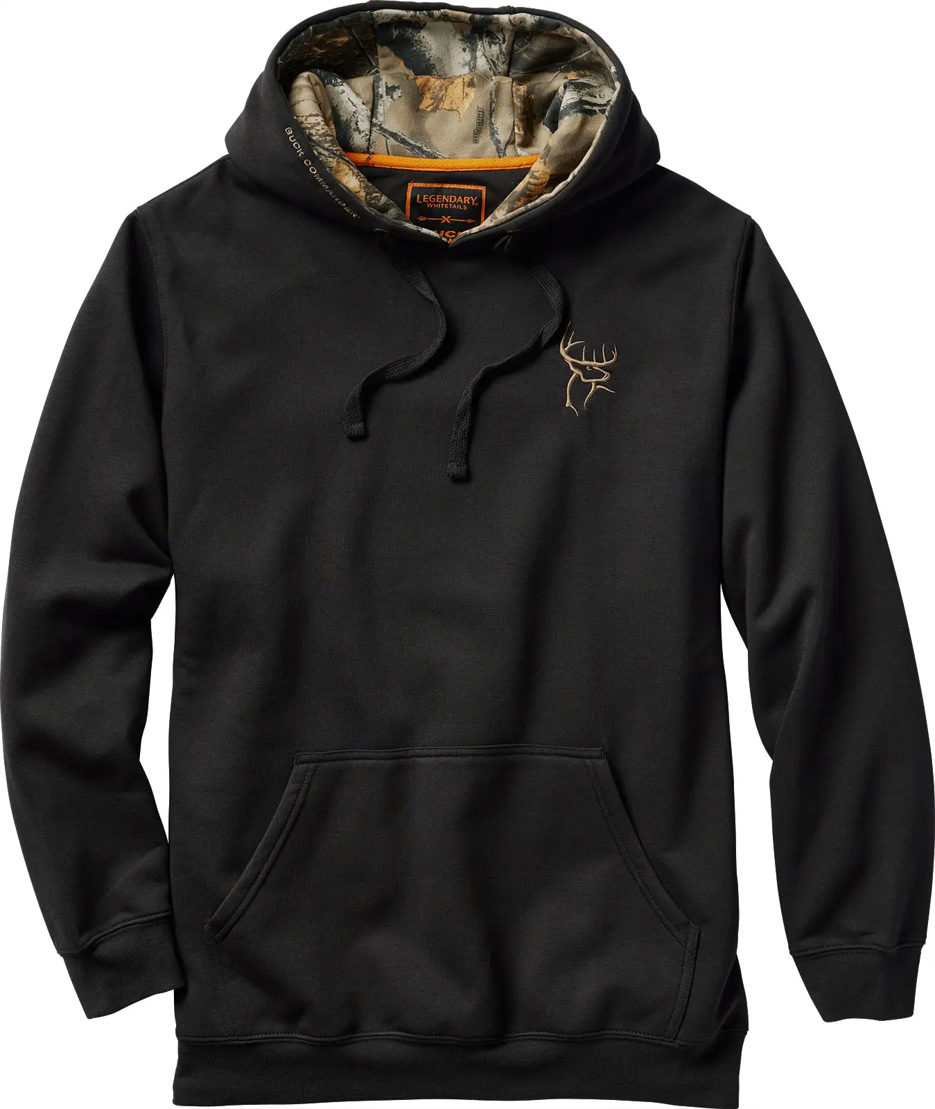 LEGENDARY WHITETAILS Men's Buck Commander Trailhead Camo Hoodie - Menswear Soft Fleece Spandex-Polyester Pullover with Kangaroo Pocket, Bold Prints, and Embroidered Logo