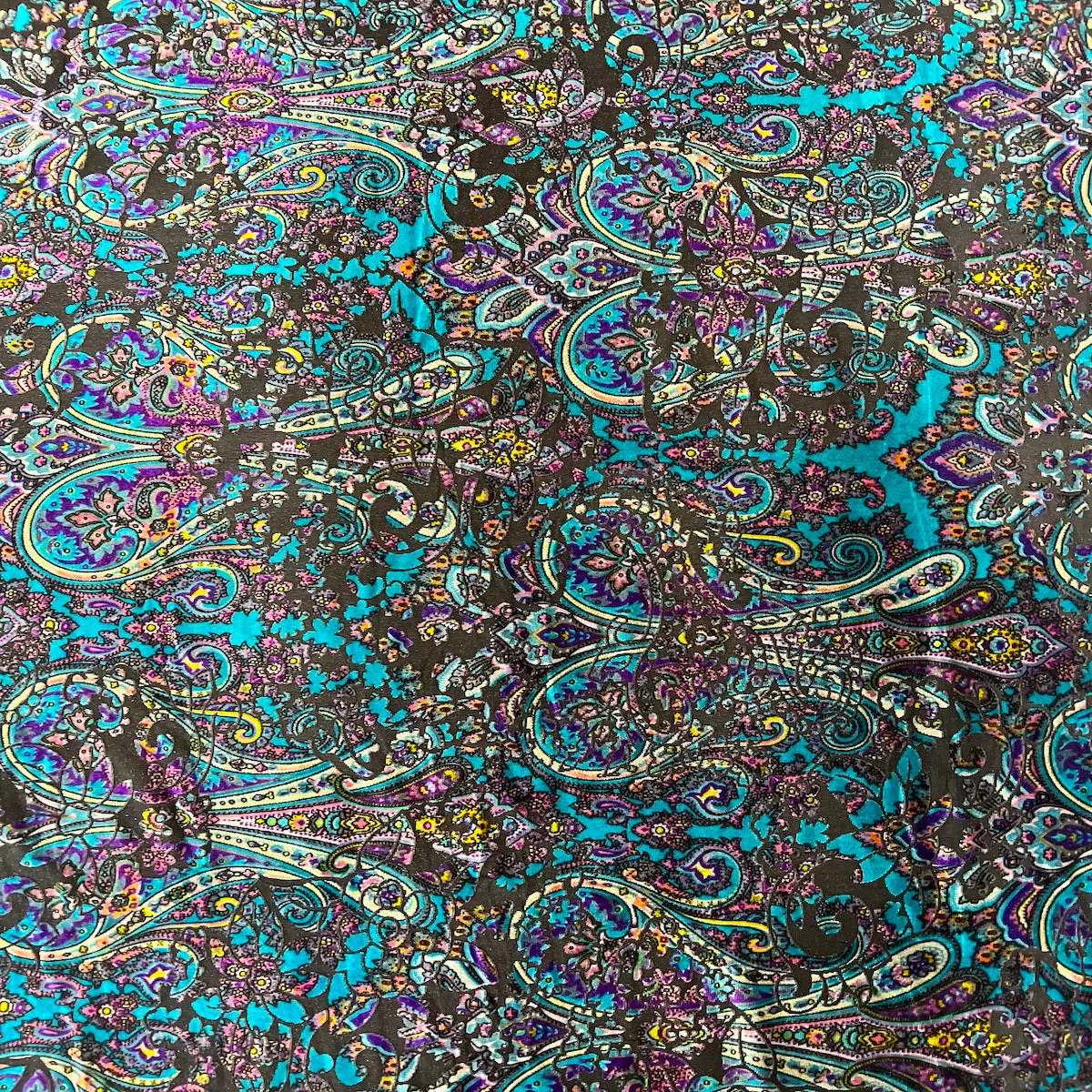 Sur Multicolor Burnout Stretch Velvet Fabric