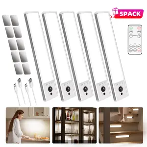 EZVALO Under Cabinet Lights, Motion Sensor Light Indoor, 2400mAh USB Rechargeable LED Closet Lights with Remote, Timer, Dimmable Magnetic Installation Lighting for Kitchen, Wardrobe, Cupboard, Pantry, Hallway, Garage, Stairs, Valentine's Day Gift
