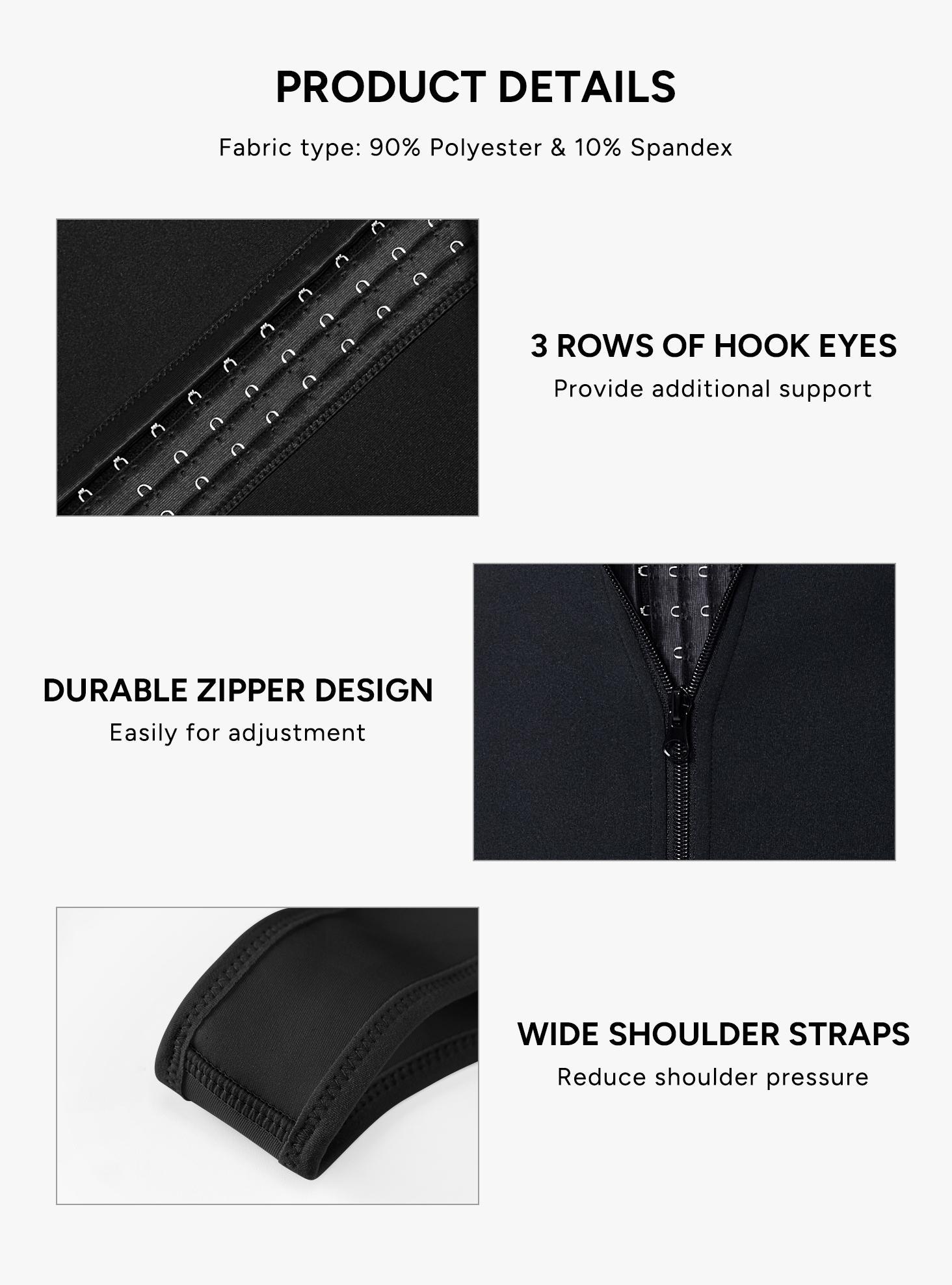 【LIVE-2】Nebility Men's  Waist Trainer Trimmer Compression Vest Steel Bone Support  Outdoor Sport Exercise Athletic Shapewear Fitness Zipper