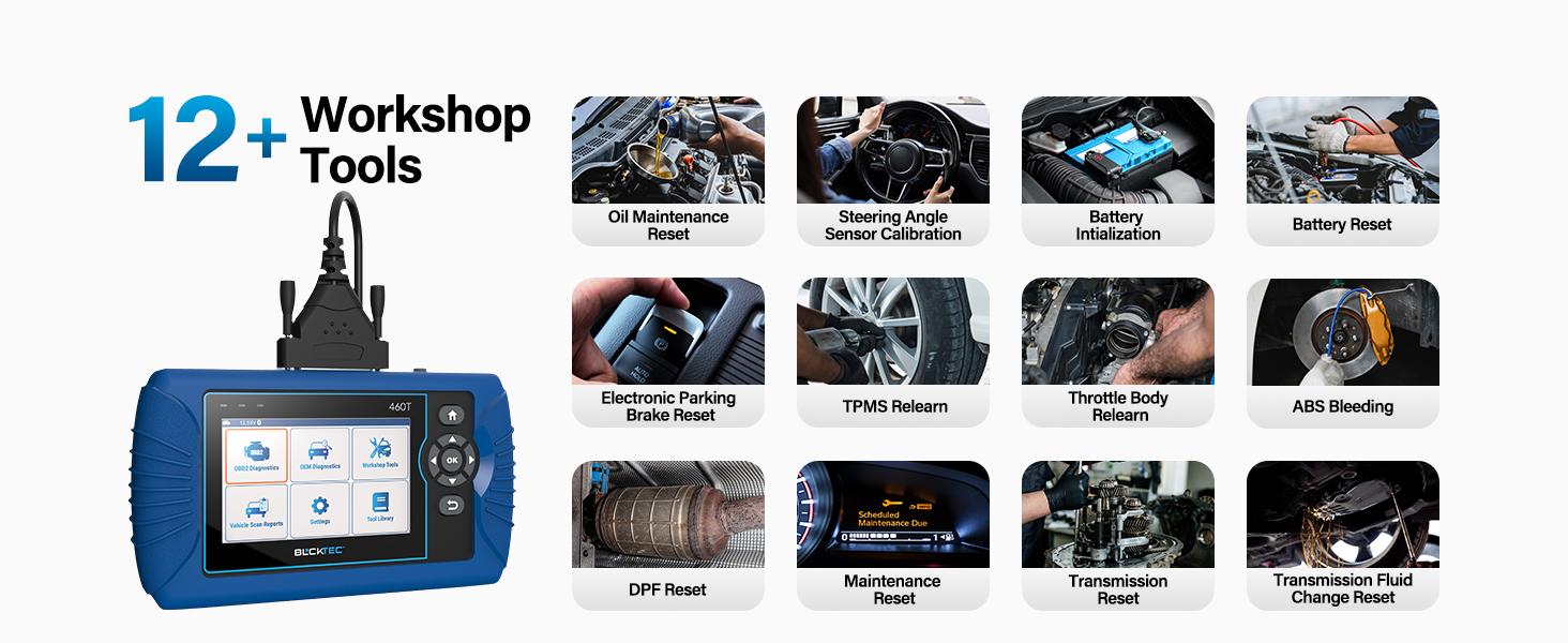 BLCKTEC 460T OBD2 Scanner 2026 Edition with 12 Reset Services, scan Engine/ABS/SRS/Transmission, Oil/TPMS/EPB/SAS/DPF Reset, ABS Bleeding, Auto VIN, Free updates BLCKTEC 460T OBD2 Scanner 2026 Edition with 12 Reset Services, scan Engine/ABS/SRS/Transmission, Oil/TPMS/EPB/SAS/DPF Reset, ABS Bleeding, Auto VIN, Free updates