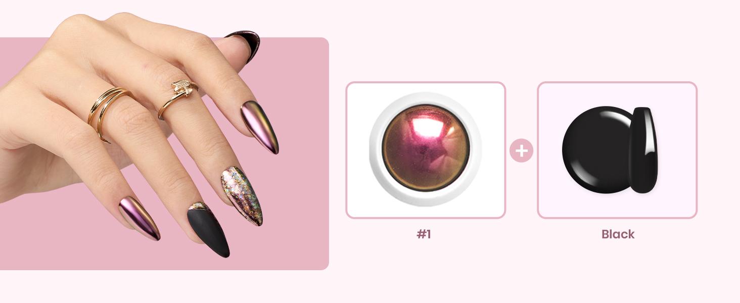 Beetles Chrome Nail Powder - Pearlscent Mirror Effect Metallic Holographic Aurora Iridescent Glitter Gold Silver Pearlescent Manicure Nail Art Decoration Glitter Gifts Beauty Products mothersdaygift Spring Nail Summer Nail Vacation Nail #SummerVibes