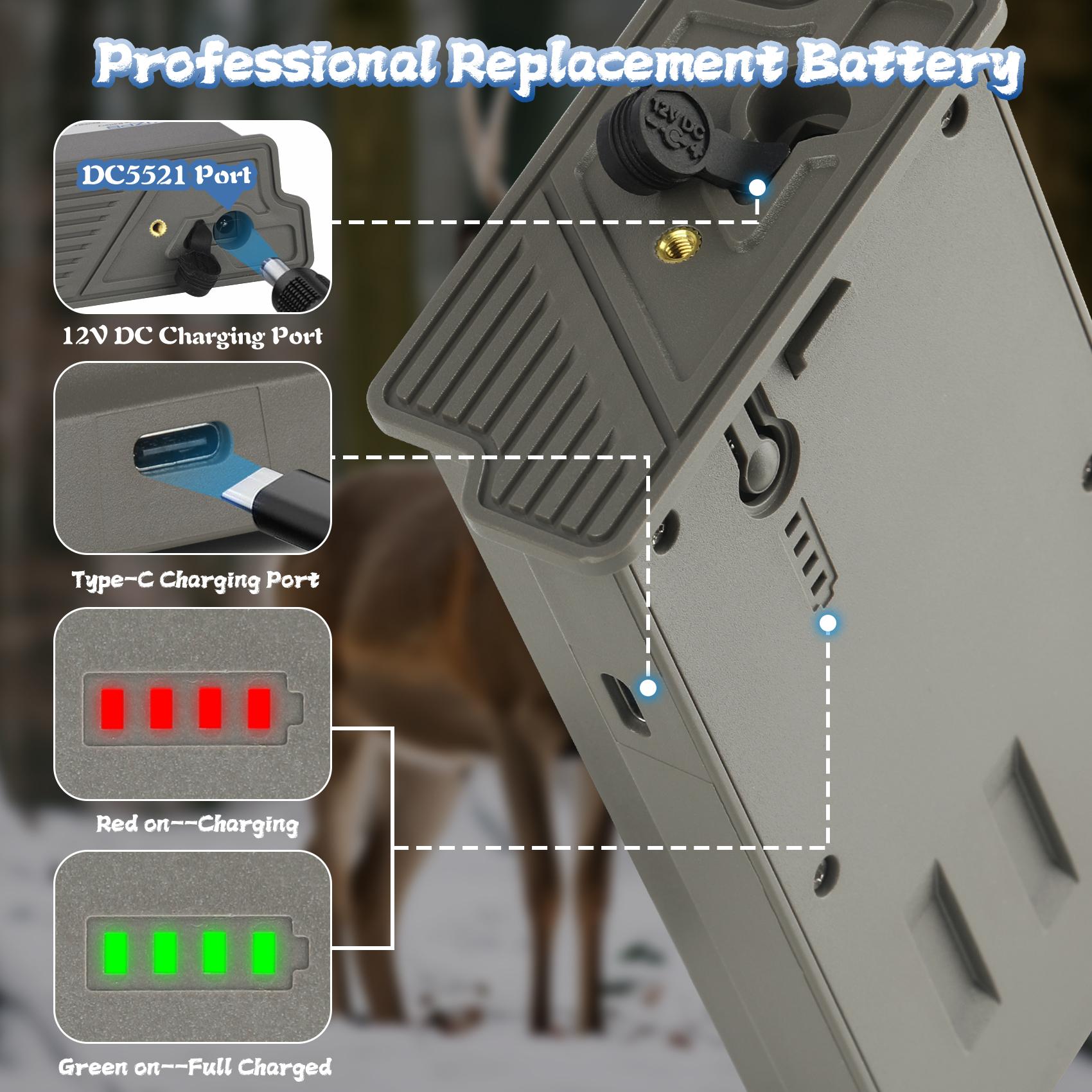 Reveal Hunting Camera Lipo Lithium Battery for Tactacam Battery Pack Compatible for Trail & Game Camera Pro 3.0, X Pro, X Gen 3.0, X Gen 2.0, X, Pro 3.0, XB, SK for Tactacam Reveal Cellular Trail