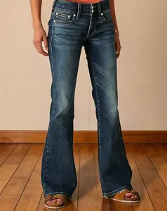 Retro Wide-Leg Jeans For Women's Spring And Autumn 2026 New High-Waisted Straight-Leg Micro-Flared Long Pants