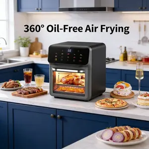 Indoor Household FD-1015B Smart Digital Air Fryer,1350W High Power 110-120V Voltage,360° Cyclic Air Even Frying,V-0 Flame Retardant Casing,10A 125V 3-Pin Plug,192℃ Thermal Fuse,Healthy Cooking for Snacks & Foods