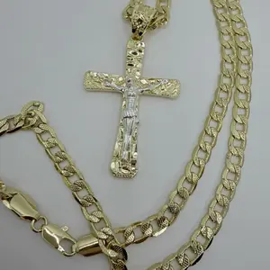 CROSS  new fashion style    gold-plated CUBAN  CHAIN 24"inches fancy design Necklace