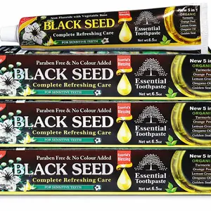 Essential Palace Organic Black Seed Toothpaste 100% Fluoride Free & Vegetable Base (3pack) 6.5oz for Sensitive Teeth