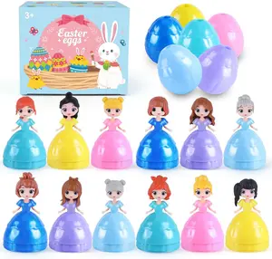 12 PCS Princess Prefilled Easter Eggs, Easter Basket Stuffer,Hunt Gifts for Kids, Classroom Prize and Party Favors