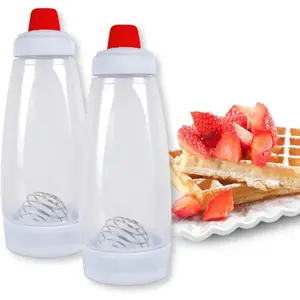Pancake Batter Dispenser,Mixer with BlenderBall Wire Whisk Batter Bottle Squeeze Kitchen Pancake Shaker Christmas Cookware Sets