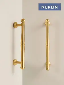 Nurlin Solid Brass American French Light Luxury Furniture Cabinet Drawer Wardrobe Door Long Handle Gold Vintage Cloakroom Pull