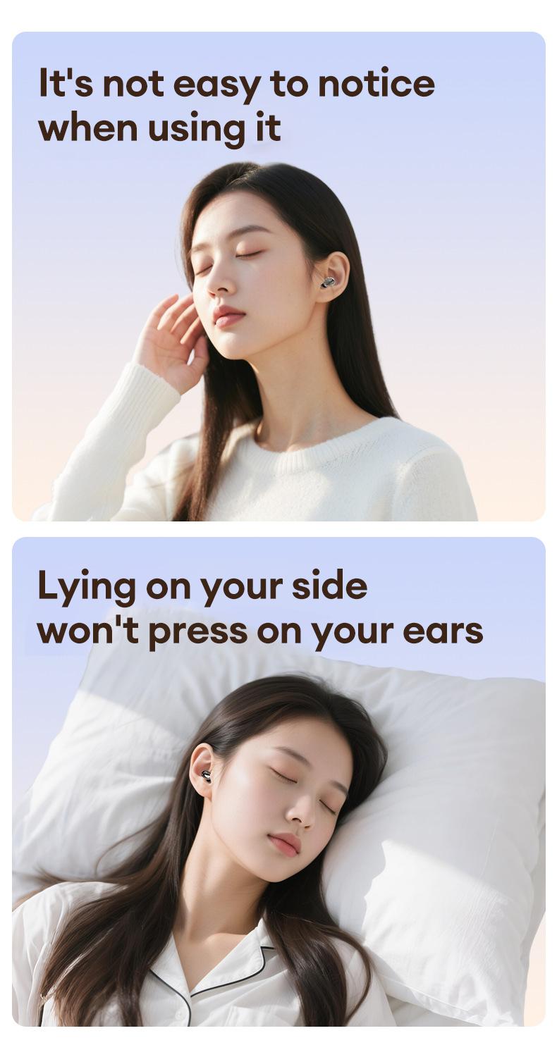 HYUNDAI Power bank & Ear clip type & Sleeping type 3-in-1 wireless Bluetooth headphones,Can charge the phone in reverse,With two pairs of headphones included,Waterproof and sweat-proof, with excellent sound transmission quality,Suitable for couples,sports