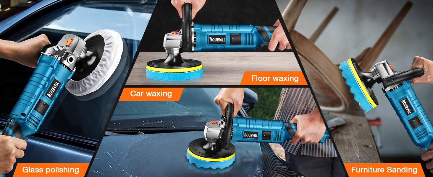【3-year warranty】Buffer Polisher, 1600W 7 Inch Rotary Buffer Polisher Waxer, 7 Variable Speed 500-3300 RPM, Detachable Handle for Car, Boat Sanding, Polishing, Waxing Tool Box Tool Kit Heavy Duty#fathersdaygift