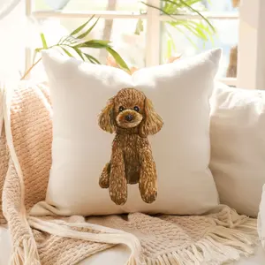 Poodle Pillow Brown Dog Lovers Gift