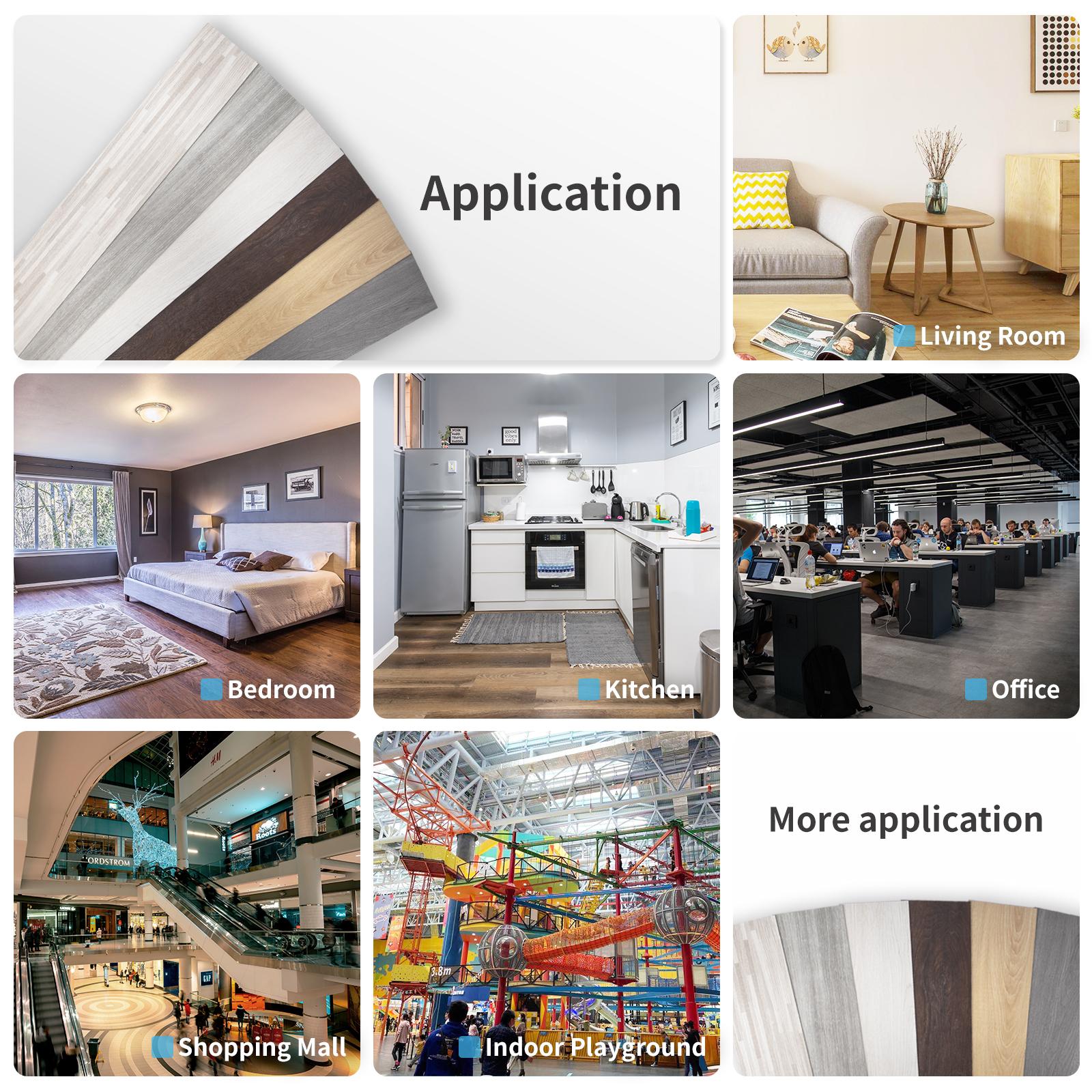 Art3d 36-Pack Thick Vinyl Wood Look Peel and Stick Floor Tiles, Rigid Core Waterproof Scratch-Resistant DIY Flooring