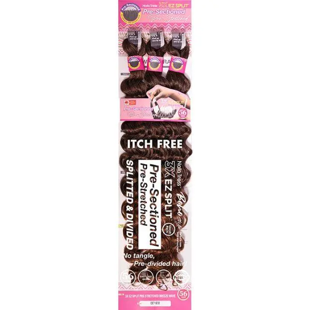 Janet Collection Nala Tress 3X EZ SPLIT Pre-Stretched BREEZE Wave Braid 56" (3pcs)