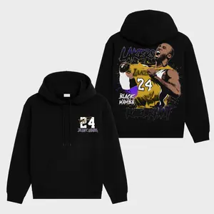 Kobe Bryant "#24" Premium Cotton Hoodie V5, Black Mamba Fans Hoodie, Lakers Nation Fans Club Hoodie, Basketball Graphic Hoodie, Basketball Lover Gift, Basketball Game Day Outfit.
