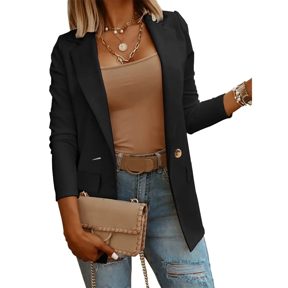 Cicy Bell Womens Casual Long Sleeve Blazers Solid Color Knit Blazer Work Office Open Front Blazer Jacket Cicy Bell Womens Casual Long Sleeve Blazers Solid Color Knit Blazer Work Office Open Front Blazer Jacket
