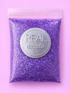 REAL dazzle Purple Glitter Pouch – Iridescent Sparkle for Crafts, Nails & Resin Art