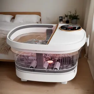 Valentine's Day gift Collapsible Foot Spa Bath with Heat, Massage Rollers, Timer, Bubble, Temperature Control Pedicure Foot Spa, Foot Bath Light Set Bathroom Bathroom Accessory