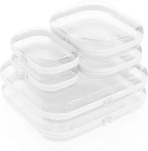 Clear Hard Shell Zippered Cases, Dustproof PVC Laces Closure Storage Bins, Waterproof Cosmetic & Toiletry Storage Bags, Travel Makeup Brush Case, Storage Organizer Set for Bead & Small Objects, Multi-Functional Portable Travel Organizer, Travel Mate