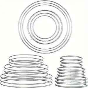 24 Pcs Steel Metal Hoops in 4 Various Sizes,Macrame Steel Craft Rings,Suitable for Floral Designs,Wreath Crafting,Art Supplies for Weaving And Textile Projects,Valentine's Day Gifts,Hand Tools Kits
