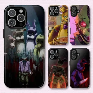 FNAF/ Freddy's Inspired Phone Cases, Horror Game Art iPhone Covers Featuring Animatronic Designs for iPhone 17 16 15 14 13 Pro Max, Samsung S25 S24 YM7