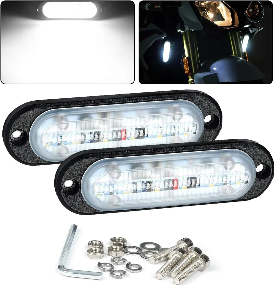 Aluminium Base Surface Mount LED Lights - 6500K Multi-Function Lights for Backup, Fog, Side Marker Use - Compatible with Trucks, Motorcycles, Boats, Tanks - Ideal for Fishing, Garage Applications