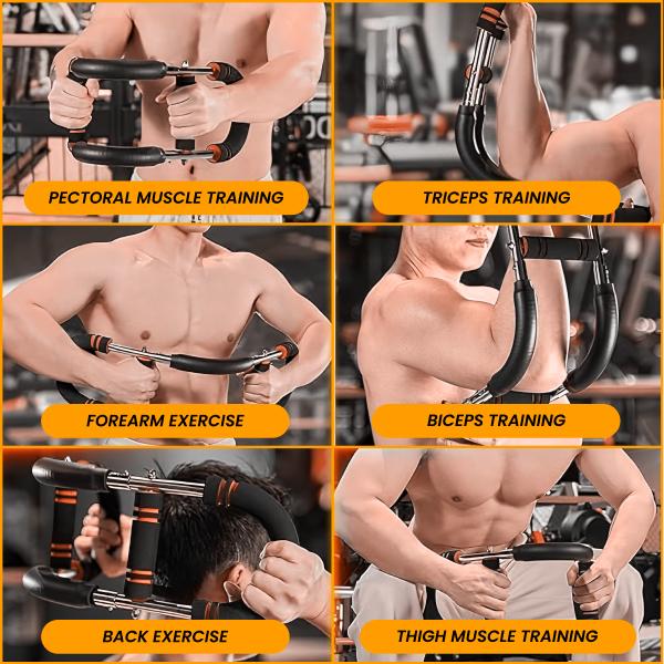 BurnerBeasts Twister Arm Trainer 60-90 LBS Adjustable Spring Resistance Twister Arm Trainer & Multifunctional Abs Crunch Indoor Arm Strength Trainer for Home Workout Equipment