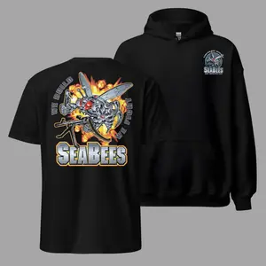 Seabees We Build We Fight Navy Construction Force T Shirt and Hoodie 2 Sides, Combat Engineer Military Graphic Seabees T Shirt and Hoodie for Veterans and Supporters