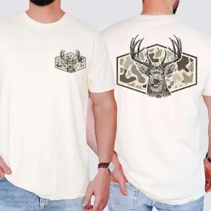 Men's Deer Hunting Camouflage Pattern Father's Day Gift for Dad Husband Old School Style Comfortable Colorful Men's T-Shirt Unisex Fashion Casual,Unisex Graphic Casual Short Sleeve Crew Neck,Shirt for Men & Women, Gift for Her and Him Unisex T-shirt For M