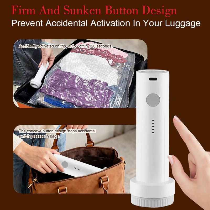 Leak-Proof Air-Tight Seal, Travel Vacuum Compression Bag Set with Rechargeable Pump, 15/9 Pack, 3 Sizes,No Air Re-Inflation, 140L/Min Strong Suction, Waterproof Reusable, Perfect for Travel Luggage
