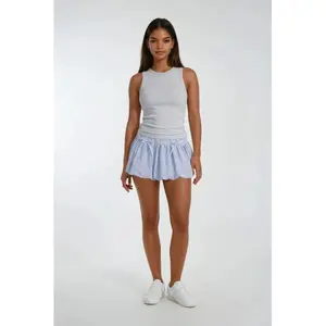 Forever 21 Pleated Bow Gingham Mini Skirt/- Cute Coquette Aesthetic Bubble Skirt - Retro Plaid Summer Skirt with Bow Detail - Trendy Balletcore Style Bottoms