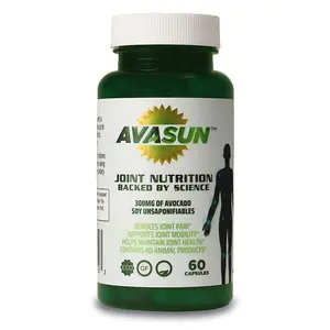 AvaSun ASU Joint Support Supplement – 300mg Avocado Soy Unsaponifiables for Joint Comfort, Mobility & Cartilage Health, Clinically Studied, Plant-Based, Non-GMO, Gluten-Free, 60 Capsules