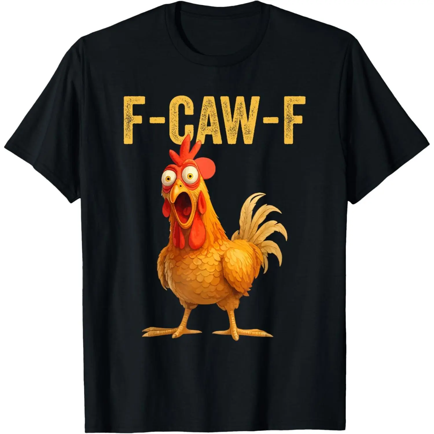 Unisex Funny F-Caw-F Graphic Tee - Crew Neck, Relaxed Fit, Breathable, All Seasons, Plus Size Sports Top, Lightweight, Machine Wash, Tshirt, Casual, Shortsleeve, Round Neck, Sporty Sports Tops