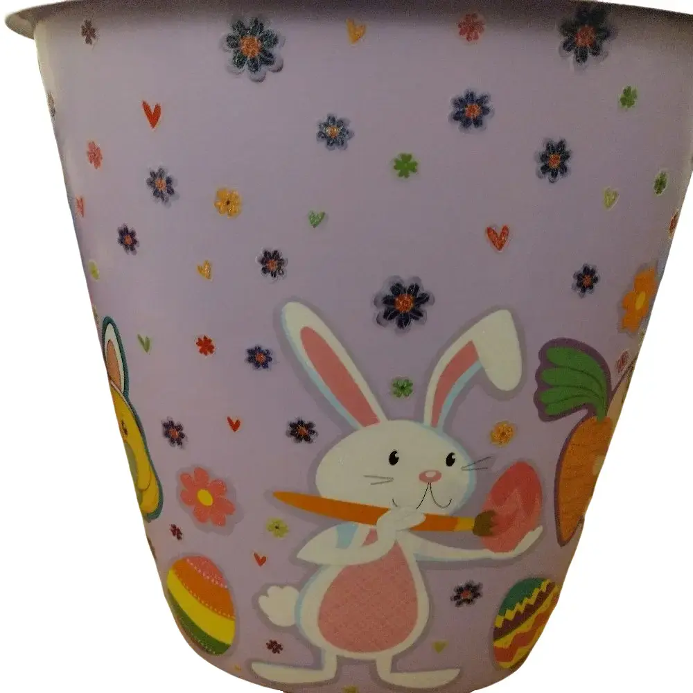 1.5 gallon light purple Easter trash can