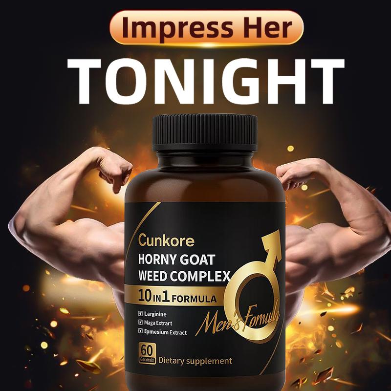 Cunkore NEW 10-in-1 Horny Goat Weed Complex with L-Arginine Maca Magnesium Valerian Root  Luteolin L-Theanine Epimediu Bathroom m&Ashwagandha Capsules 60-EnergyCirculation,Vegan Prostate Support &robust,Fitness Supplement Natural Edible Healthcare Dietary