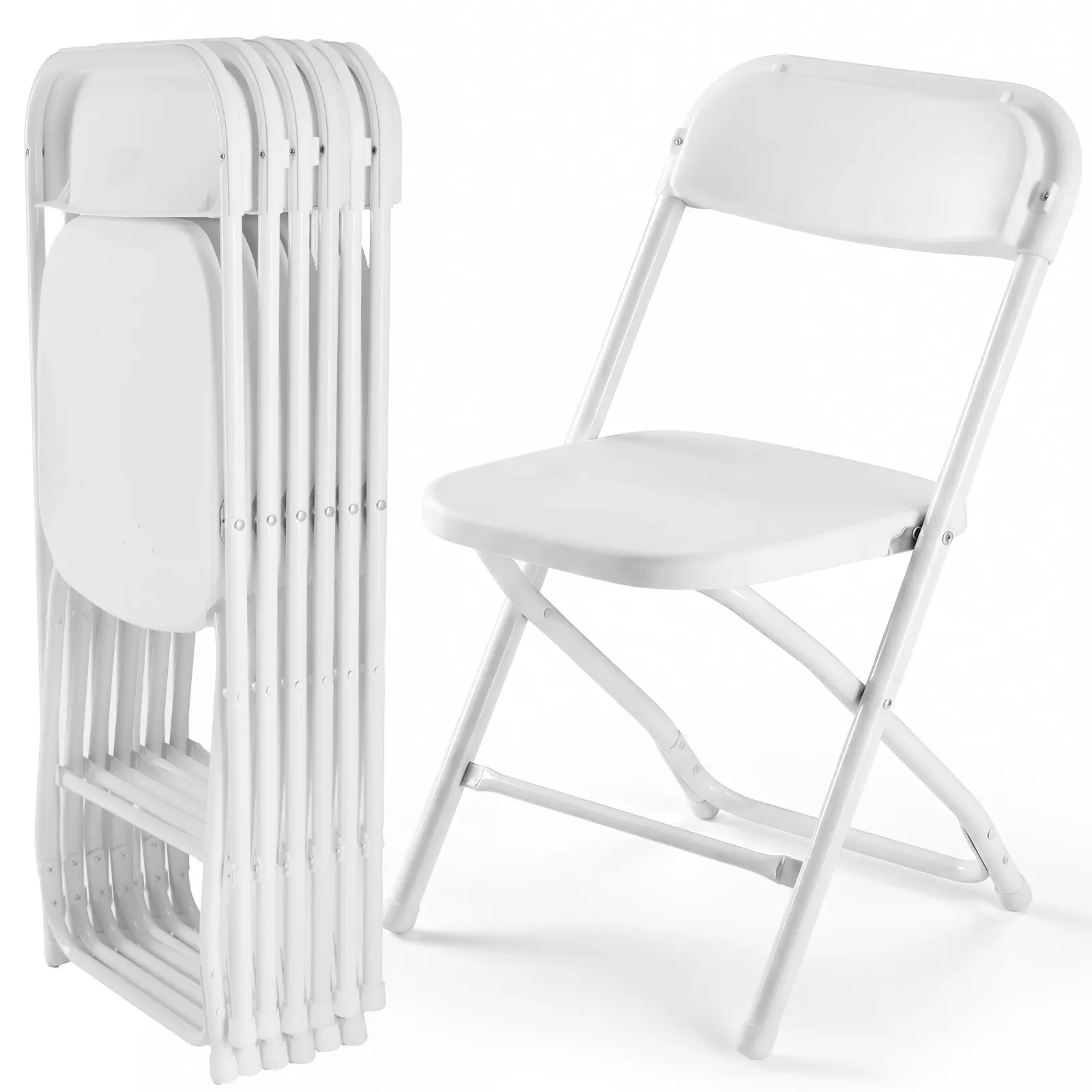 Plastic Folding Portable Chair - Sturdy Metal Folding Portable Seat with 330-lb Capacity, Easy to Use & Store, Suitable for Home, Indoor & Outdoor Furniture Needs, Folding Portable Chairs, Portable Folding Seat