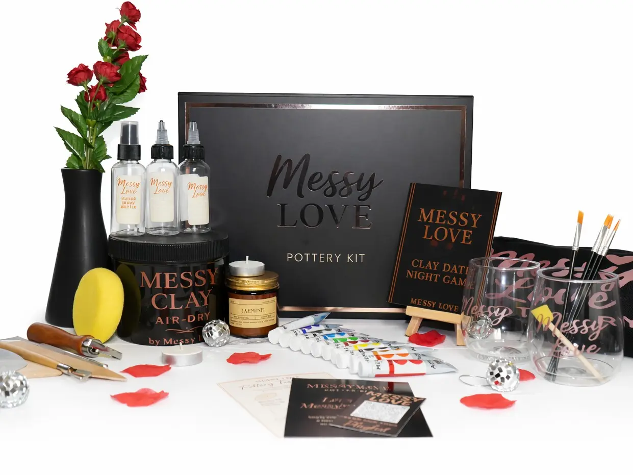 Messy Love Air-Dry Clay Pottery Kit – DIY Pottery Box for Beginners