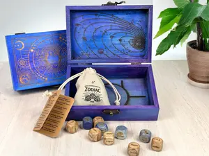 Zodiac Divination Dice Set - Artisan-Made Oracle Dice, Handcrafted Intuition Amplifier for Tarot Rituals