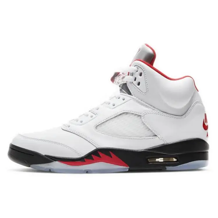 Men's Casual Trainers, Air Jordan 5 Retro 'Fire Red' 2020, Style DA1911-102, US 10 - EUR 44, High Top, Laces Casual Trainers, Sneaker, Footwear