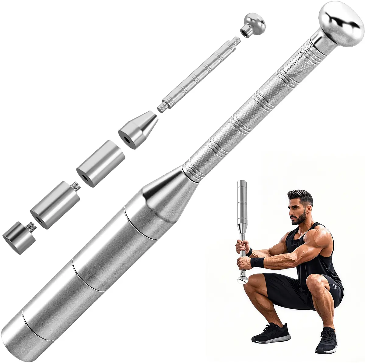 6-in-1 German design Adjustable Premium Steel Macebell/Indian Clubbell/Kettlebell for StrengthTraining,HomeFitness Equipment,Shoulder,Grip and ForearmExtension,gyminspiration,lean muscular,gym transformations men,gym clips,gym body,Rhythmic workout